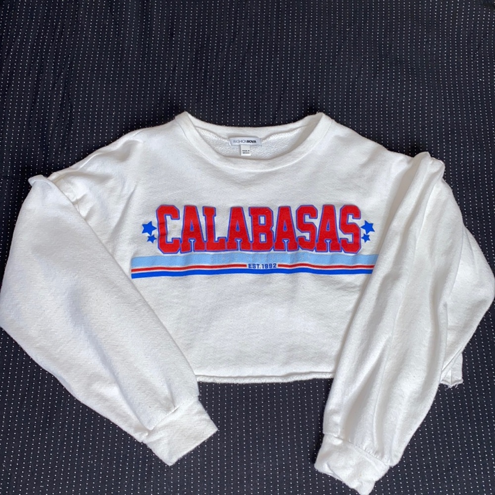 FashionNova Calabasas long sleeve crop top.